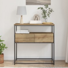 vidaXL Masă de Consolă cu sertar stejar artizanal 75 x 40 x 75 cm