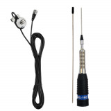 Antena CB PNI ML160 145cm Inox 600W, Raza Comunicare 15km, Include Suport T941 si Cablu 5m