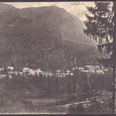 928 - TUSNAD, Panorama, Romania - old double postcard - used - 1914