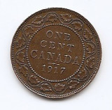 Canada 1 Cent 1917 - George V (with &quot;DEI GRA&quot;) Bronz, 25.5 mm KM-21, America de Nord