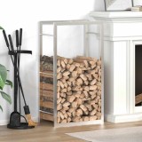 vidaXL Suport pentru lemne de foc, 50x28x94 cm, oțel inoxidabil 357860