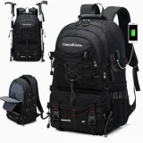 Rucsac multifunctional de alpinism, drumetie, sport, capacitate 36-55 l, impermeabil, panza oxford, negru, Oem