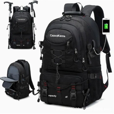 Rucsac multifunctional de alpinism, drumetie, sport, capacitate 36-55 l, impermeabil, panza oxford, negru foto