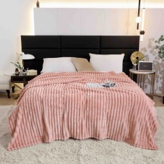 Patura cocolino gofrata 200x230cm Jojo Home,roz-F048