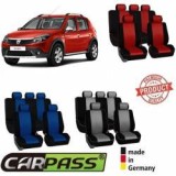 Cumpara ieftin Huse scaune dedicate DACIA Sandero 2007 - 2011 Premium RosuAlbastruGri