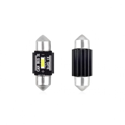 Set becuri auto cu led canbus sofit compatibil c5w 1 smd 31mm alb 12/24v, destinat competitiilor auto sau off-road foto