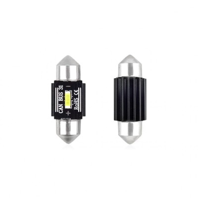 Set becuri auto cu LED CANBUS sofit compatibil C5W 1 SMD 31mm Alb 12/24V, destinat competitiilor auto sau off-road foto