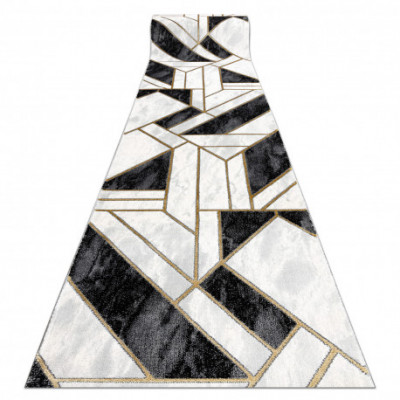 Exclusiv EMERALD traversa 1015 glamour, stilat, marmură, geometric negru / aur, 70 cm foto