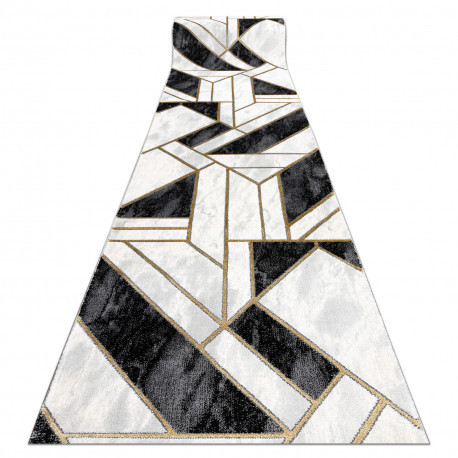 Exclusiv EMERALD traversa 1015 glamour, stilat, marmură, geometric negru / aur, 100 cm
