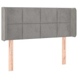 Cumpara ieftin Tablie de pat cu aripioare gri deschis 103x16x78/88 cm catifea