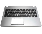 Tastatura Asus Neagra 13NB03Z1P01011 cu Palmrest argintiu iluminata backlit fara Touchpad