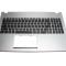 Tastatura Asus Neagra N56VB cu Palmrest argintiu iluminata backlit fara Touchpad, N56VJ cu Palmrest argintiu