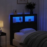 VidaXL Dulap pentru tăblie cu LED Stejar negru 100x17x102 cm