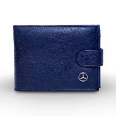 Portofel Mercedes Barbatesc bleu - Piele Eco Premium - Compartiment Buletin si 10 Carduri, Magrot 26007