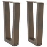 vidaXL Picioare pentru măsuță de cafea &icirc;n formă de V, 2 buc., oțel natural, 38x(42-43,3) cm