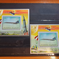 FUJEIRA 1971-MNH-VEHICULE AERIENE SI SPATIALE-2 COLITE DT+NDT