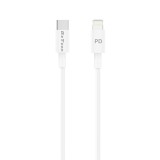 Cablu Date/ Incarcare usb Type-C la iPhone lightning, Detech, 1m, alb, tata