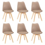 Scaun de dining Silla 6 bucăți &icirc;n bej