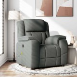 vidaXL Fotoliu de masaj rabatabil, gri &icirc;nchis, material textil