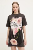 Desigual rochie din bumbac BERLIN culoarea gri, mini, oversize, 25SWVK20