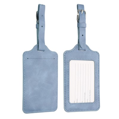 Set 2 Etichete pentru bagaje, Kwmobile, Albastru, Piele ecologica, 53126.07 foto