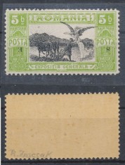 Expozitia Generala 1906 timbru 5 Bani eroare cu supratipar S.E. ranversat MNH foto