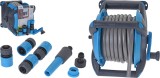 Tambur furtun de gradina 15 m cu suport de perete si accesorii , set complet pentru udare