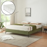 Pat tapitat cu saltea Lilla 160x200cm textil verde [en.casa] HausGarden Leisure, [en.casa]