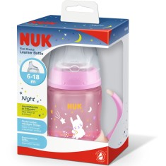 Biberon Nuk First Choice+, Cu Toarte Fluorescente si Tetina De Invatare, 150ml, Roz
