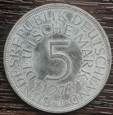 (A892) MONEDA DIN ARGINT GERMANIA - 5 MARK 1973, LIT j, 11,2 GRAME. PURITATE 625