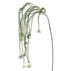 Ramura de agatat decorativa artificiala cu flori albe,plastic,110 cm