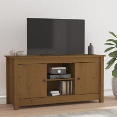 vidaXL Comodă TV, maro miere, 103x36,5x52 cm, lemn masiv de pin 814587