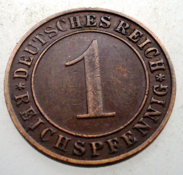 B.156 GERMANIA WEIMAR 1 REICHSPFENNIG 1931 D