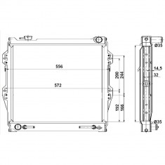 Radiator racire Toyota 4-Runner, 05.1990-07.1997, Motorizare 3, 0 V6 105kw Benzina, cutie Automata; diametru intrare/iesire 35/35mm, dimensiune 528x4