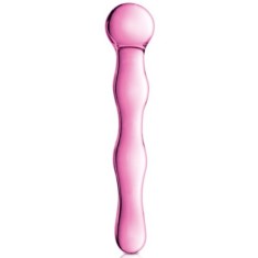 Dildo Glossy No 10, Sticla Ultra Rezistenta, Roz, 17 cm