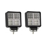 Set 2 Proiectoare Auto Stroboscop 348W (174W/buc), 58 LED (38 Alb/20 Albastre), 10-30V, 125x50x108mm