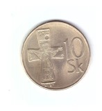 Moneda Slovacia 10 korun / coroane 1993, stare foarte buna, curata