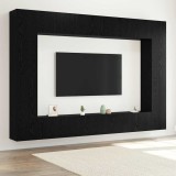 Set TV montat pe perete vitaXL, 12 piese, negru, din lemn ingineresc