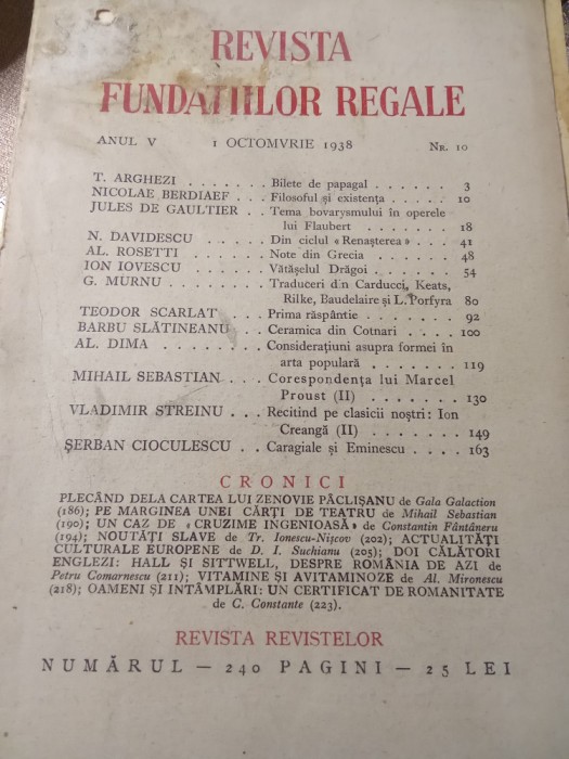 CI. Revista Fundatilor Regale octombrie 1938