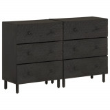 VidaXL Dulapuri laterale, 2 buc. negru 60x33x75 cm lemn masiv de mango 3206283