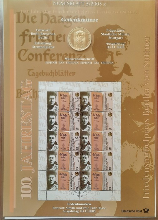 Colectie Numisbl&auml;tter - 5 x 10 Euro, anul 2005, Germania - G 3871