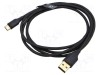 Cablu USB 2.0 VENTION 1,5m USB A la USB C aurit negru textil