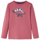 Tricou pentru copii cu maneci lungi rosu &icirc;nchis 116 GartenMobel Dekor, vidaXL