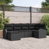 VidaXL Set de canapele pentru grădină cu pernă 6 pcs Negru Rattan poli 3354782