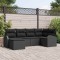 vidaXL Set de canapele pentru grădină cu pernă 6 pcs Negru Rattan poli 3354782