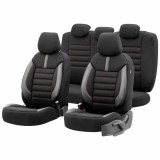 Set huse scaune auto Otom Limited 101 Black/RED 3-ZIP, universale, cu cusatura Airbag certificata, pentru majoritatea autoturismelor
