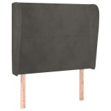 Cumpara ieftin Tablie de pat cu aripioare gri inchis 103x23x118/128 cm catifea