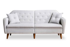 Canapea extensibila 3 locuri PWF-0179 material textil de culoare crem 202x82x83cm