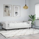 VidaXL Pat de zi cu saltea, alb, 90x200 cm, piele ecologică 3197720