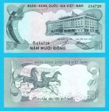 Vietnam Sud (p#30) 50 Dong 1972 UNC 'Cai Sălbatici' serie: 154729; (ROG CITITI DETALIILE!)